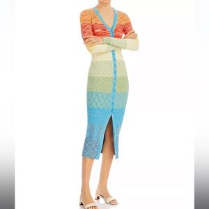 NEW Staud Shoko Sweater Dress in Rainbow Medium